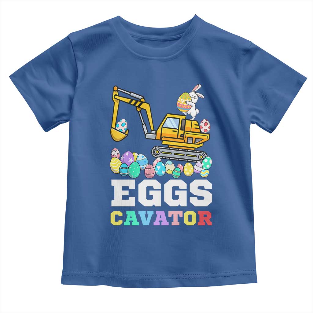 Easter Eggs-Cavator Toddler T Shirt Bunny Excavator TS10 Royal Blue Print Your Wear