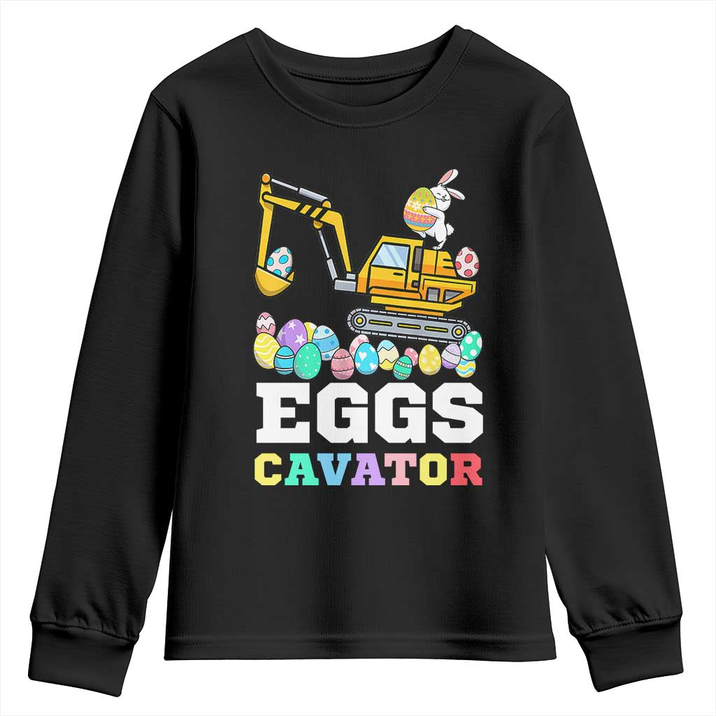 Easter Eggs-Cavator Youth Sweatshirt Bunny Excavator TS10 Black Print Your Wear
