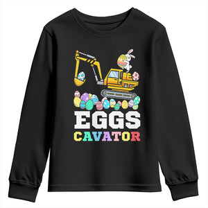 Easter Eggs-Cavator Youth Sweatshirt Bunny Excavator TS10 Black Print Your Wear