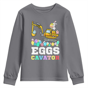 Easter Eggs-Cavator Youth Sweatshirt Bunny Excavator TS10 Charcoal Print Your Wear