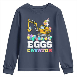 Easter Eggs-Cavator Youth Sweatshirt Bunny Excavator TS10 Navy Print Your Wear