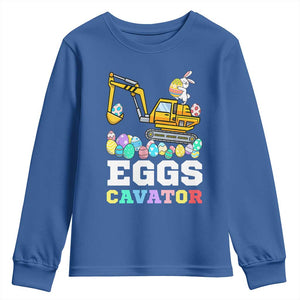 Easter Eggs-Cavator Youth Sweatshirt Bunny Excavator TS10 Royal Blue Print Your Wear