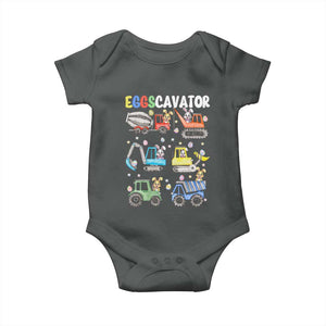 Easter Eggs-Cavator Baby Onesie Bunny Excavator Construction Trucks TS10 Dark Heather Print Your Wear