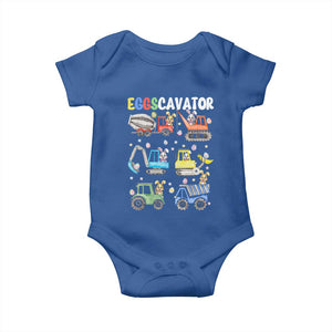 Easter Eggs-Cavator Baby Onesie Bunny Excavator Construction Trucks TS10 Royal Blue Print Your Wear