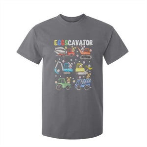 Easter Eggs-Cavator T Shirt For Kid Bunny Excavator Construction Trucks TS10 Charcoal Print Your Wear