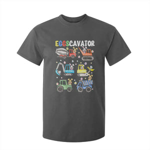 Easter Eggs-Cavator T Shirt For Kid Bunny Excavator Construction Trucks TS10 Dark Heather Print Your Wear