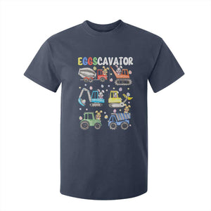 Easter Eggs-Cavator T Shirt For Kid Bunny Excavator Construction Trucks TS10 Navy Print Your Wear