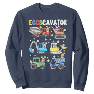 Easter Eggs-Cavator Sweatshirt Bunny Excavator Construction Trucks TS10 Navy Print Your Wear