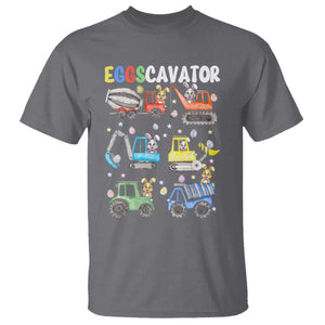 Easter Eggs-Cavator T Shirt Bunny Excavator Construction Trucks TS10 Charcoal Print Your Wear