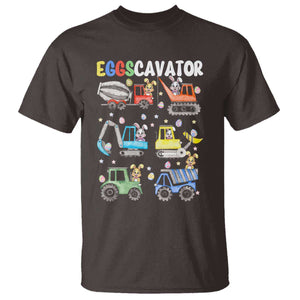 Easter Eggs-Cavator T Shirt Bunny Excavator Construction Trucks TS10 Dark Chocolate Print Your Wear