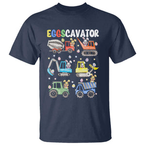 Easter Eggs-Cavator T Shirt Bunny Excavator Construction Trucks TS10 Navy Print Your Wear