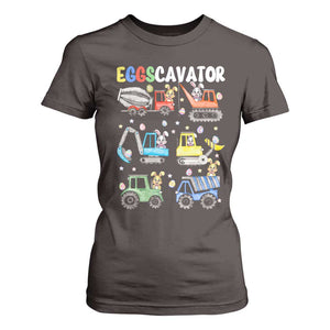 Easter Eggs-Cavator T Shirt For Women Bunny Excavator Construction Trucks TS10 Dark Chocolate Print Your Wear