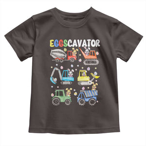 Easter Eggs-Cavator Toddler T Shirt Bunny Excavator Construction Trucks TS10 Dark Chocolate Print Your Wear