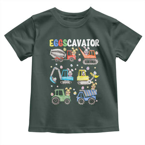 Easter Eggs-Cavator Toddler T Shirt Bunny Excavator Construction Trucks TS10 Dark Forest Green Print Your Wear