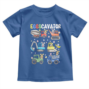 Easter Eggs-Cavator Toddler T Shirt Bunny Excavator Construction Trucks TS10 Royal Blue Print Your Wear