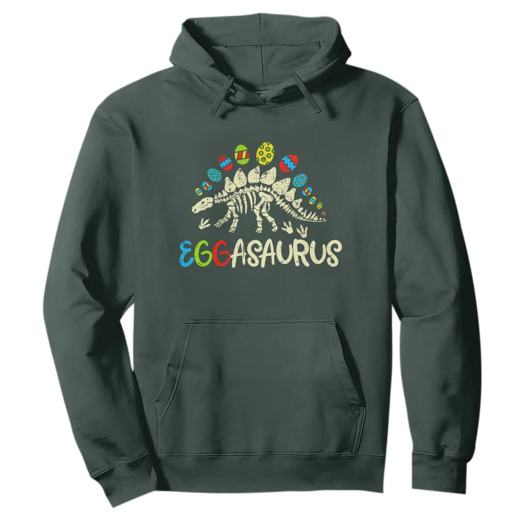 Easter Dinosaur Hoodie Kids Eggasaurus Easter Stegosaurus Dino Toddler Boys TS10 Dark Forest Green Print Your Wear