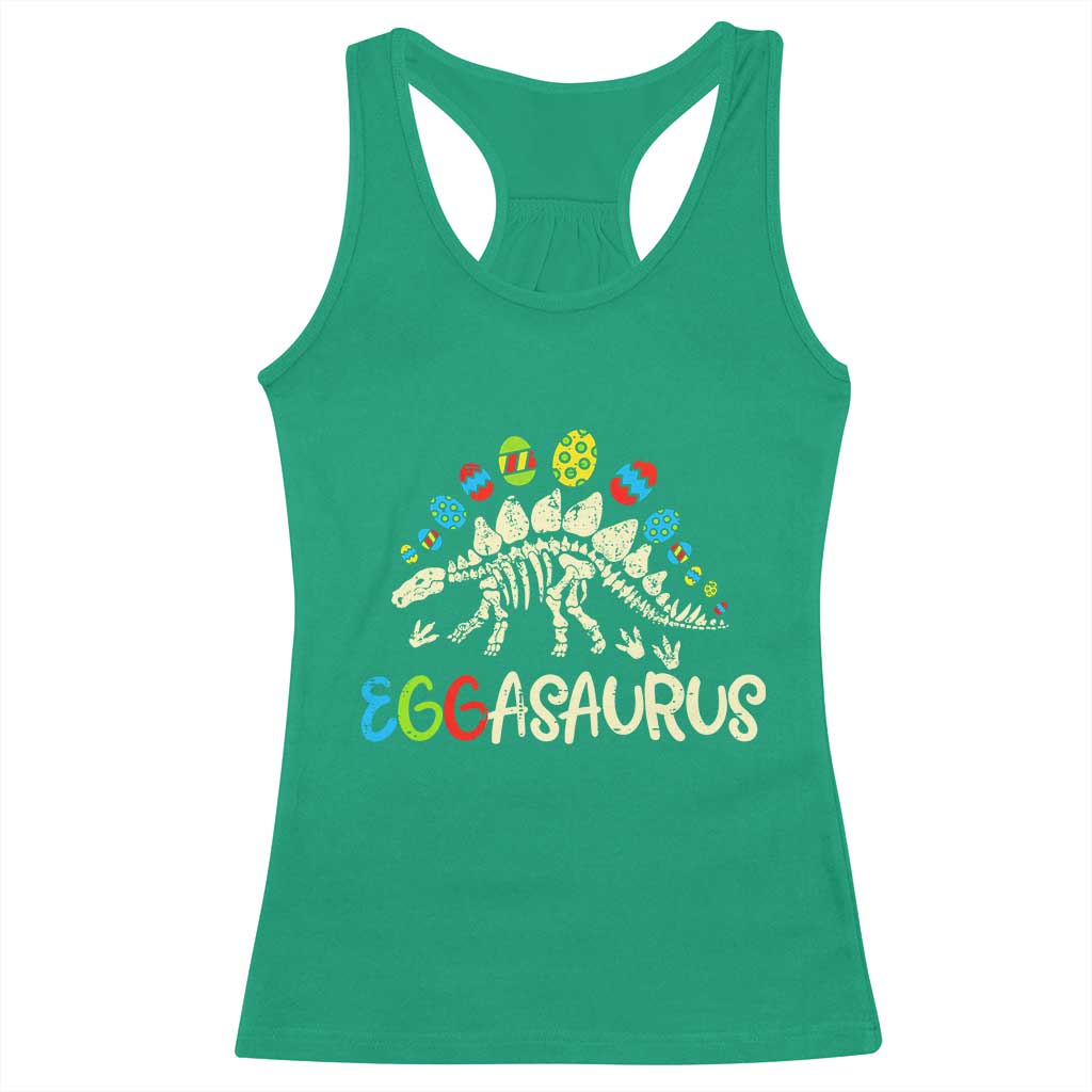 Easter Dinosaur Racerback Tank Top Kids Eggasaurus Easter Stegosaurus Dino Toddler Boys TS10 Irish Green Print Your Wear