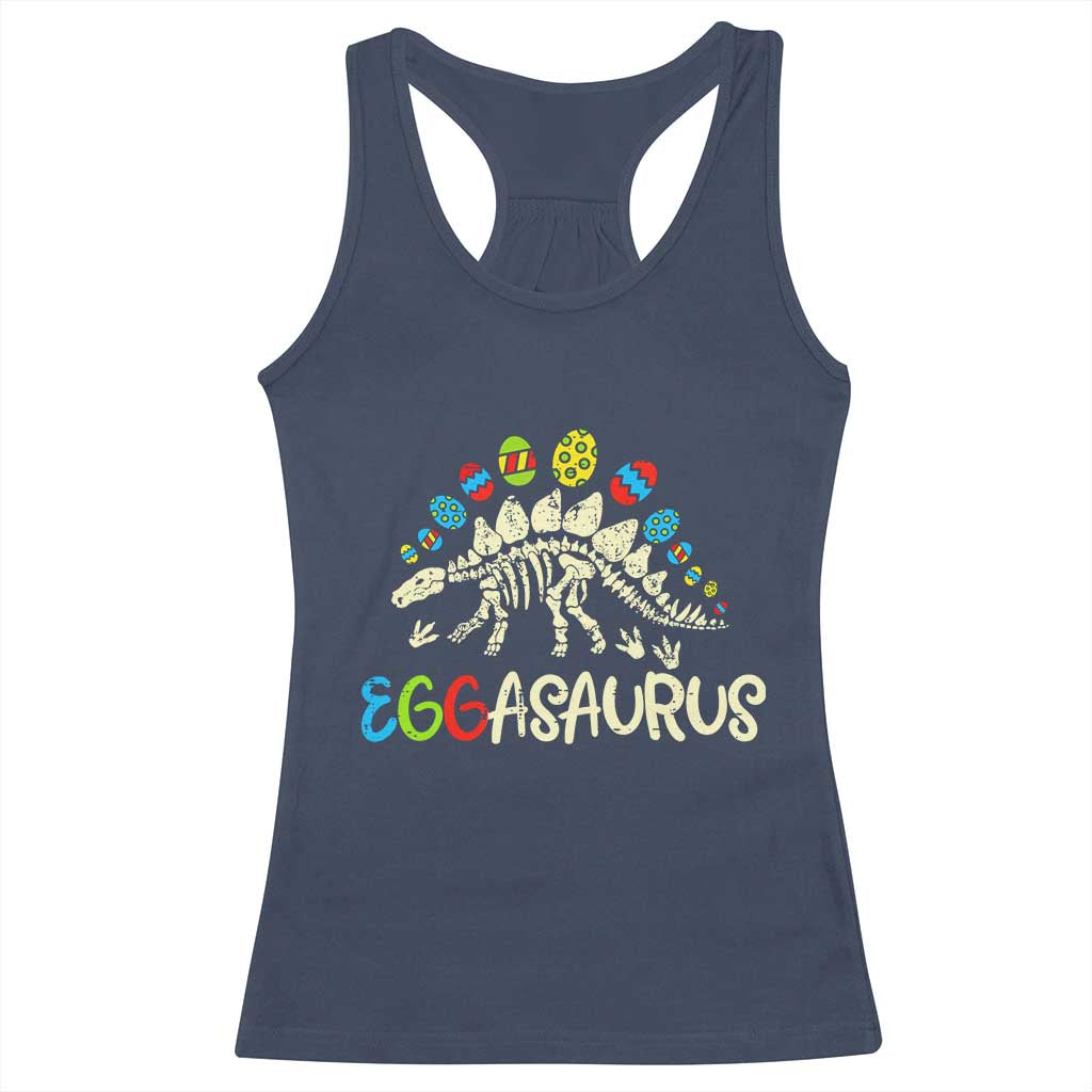 Easter Dinosaur Racerback Tank Top Kids Eggasaurus Easter Stegosaurus Dino Toddler Boys TS10 Navy Print Your Wear