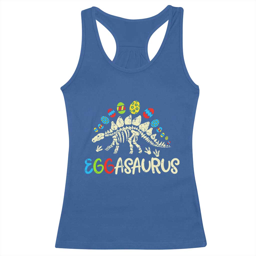 Easter Dinosaur Racerback Tank Top Kids Eggasaurus Easter Stegosaurus Dino Toddler Boys TS10 Royal Blue Print Your Wear