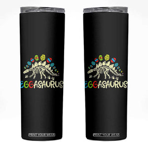 Easter Dinosaur Skinny Tumbler Kids Eggasaurus Easter Stegosaurus Dino Toddler Boys TS10 Black Print Your Wear