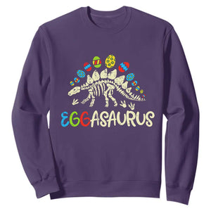 Easter Dinosaur Sweatshirt Kids Eggasaurus Easter Stegosaurus Dino Toddler Boys TS10 Purple Print Your Wear