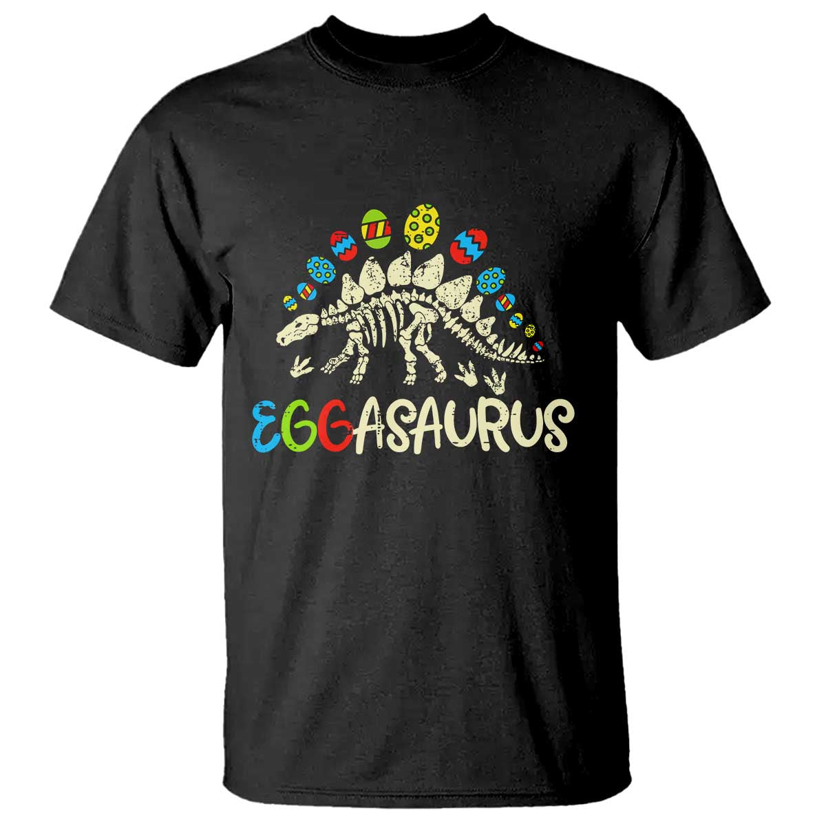 Easter Dinosaur T Shirt Kids Eggasaurus Easter Stegosaurus Dino Toddler Boys TS10 Black Print Your Wear