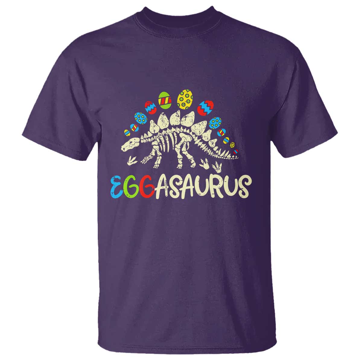Easter Dinosaur T Shirt Kids Eggasaurus Easter Stegosaurus Dino Toddler Boys TS10 Purple Print Your Wear