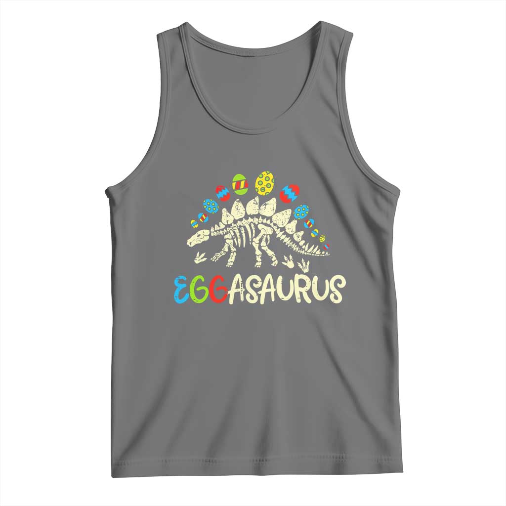 Easter Dinosaur Tank Top Kids Eggasaurus Easter Stegosaurus Dino Toddler Boys TS10 Black Heather Print Your Wear