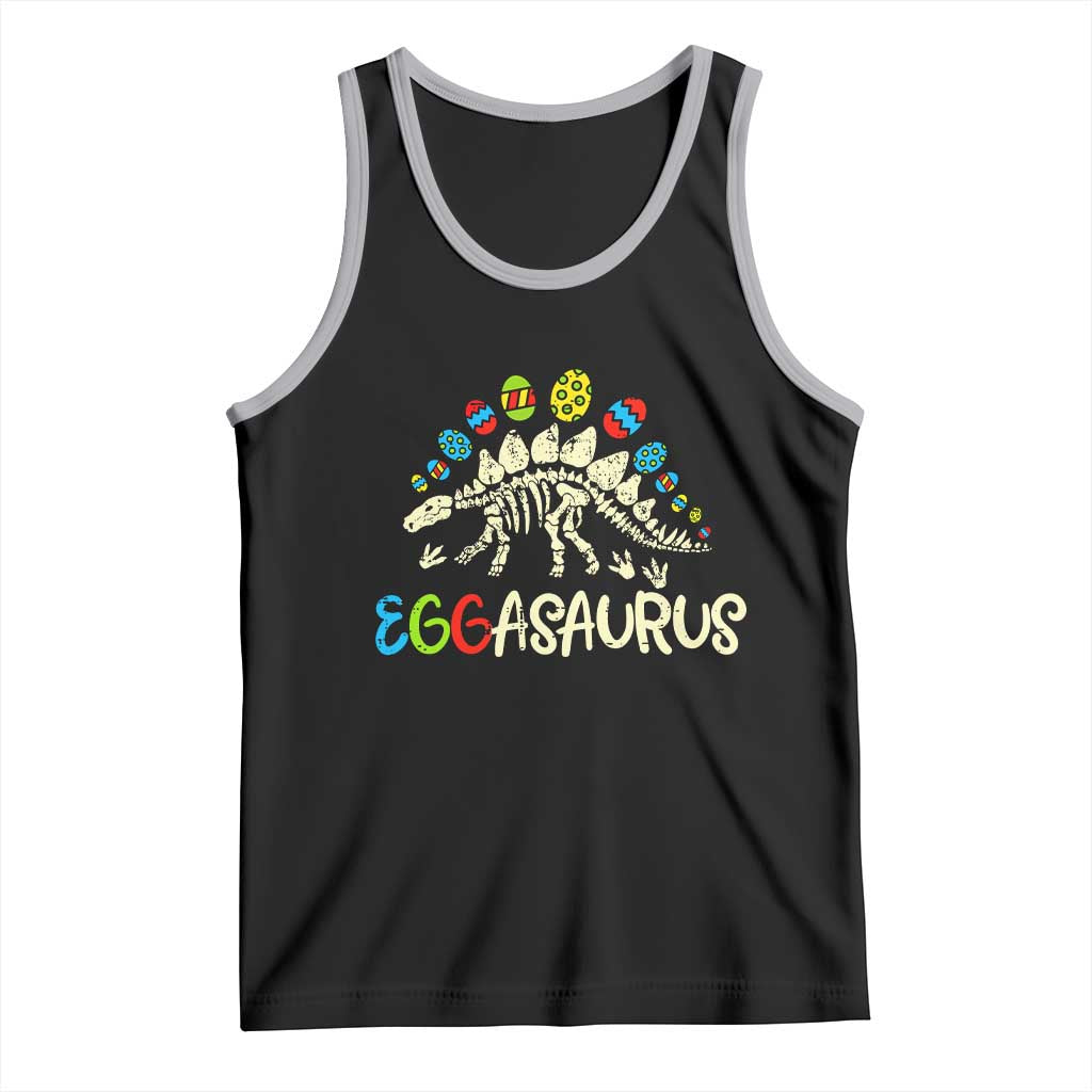 Easter Dinosaur Tank Top Kids Eggasaurus Easter Stegosaurus Dino Toddler Boys TS10 Black Athletic Heather Print Your Wear