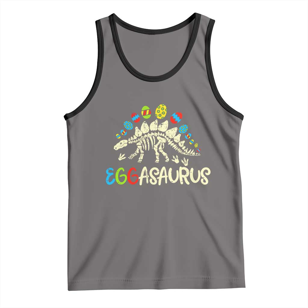 Easter Dinosaur Tank Top Kids Eggasaurus Easter Stegosaurus Dino Toddler Boys TS10 Deep Heather Black Print Your Wear