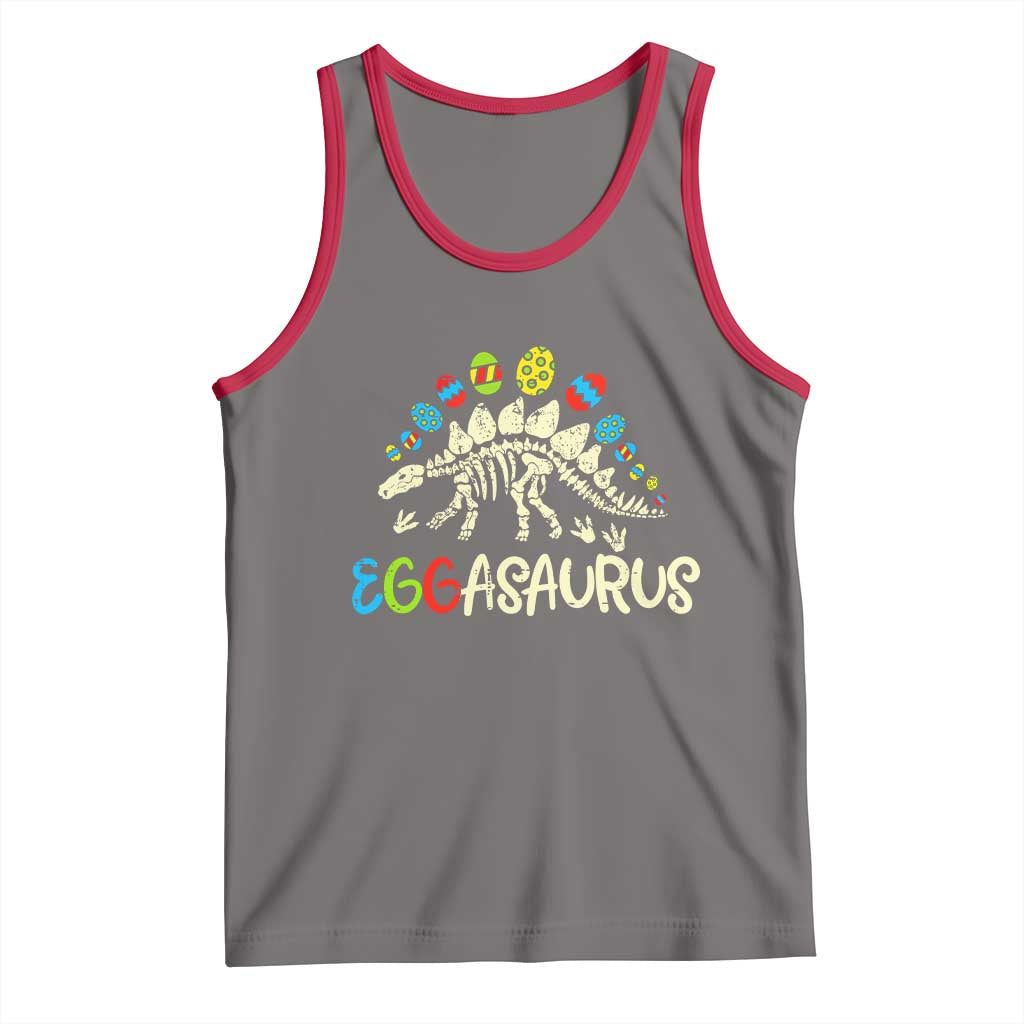 Easter Dinosaur Tank Top Kids Eggasaurus Easter Stegosaurus Dino Toddler Boys TS10 Deep Heather Red Print Your Wear