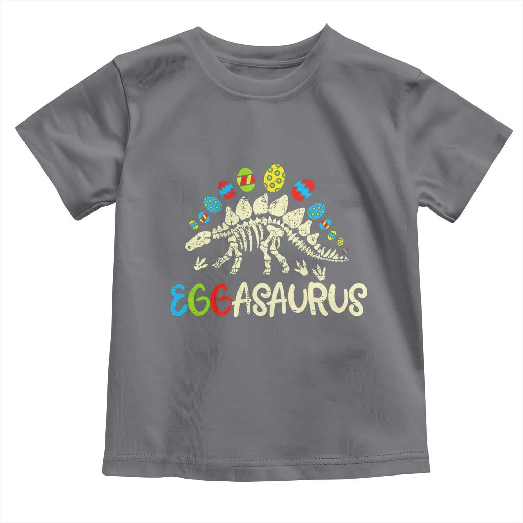 Easter Dinosaur Toddler T Shirt Kids Eggasaurus Easter Stegosaurus Dino Toddler Boys TS10 Charcoal Print Your Wear