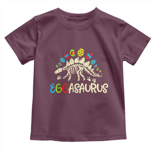 Easter Dinosaur Toddler T Shirt Kids Eggasaurus Easter Stegosaurus Dino Toddler Boys TS10 Maroon Print Your Wear