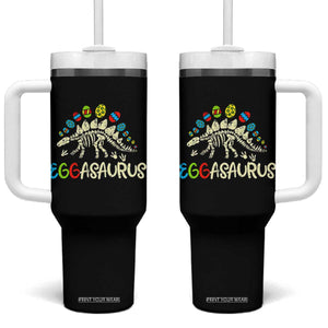 Easter Dinosaur Tumbler With Handle Kids Eggasaurus Easter Stegosaurus Dino Toddler Boys TS10 One Size: 40 oz Black Print Your Wear