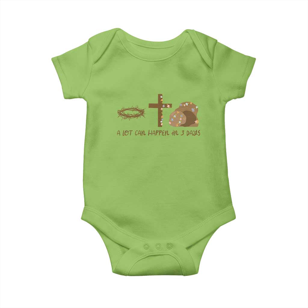 Christian Easter Baby Onesie A Lot Can Happen In Three Days TS10 Lime Print Your Wear