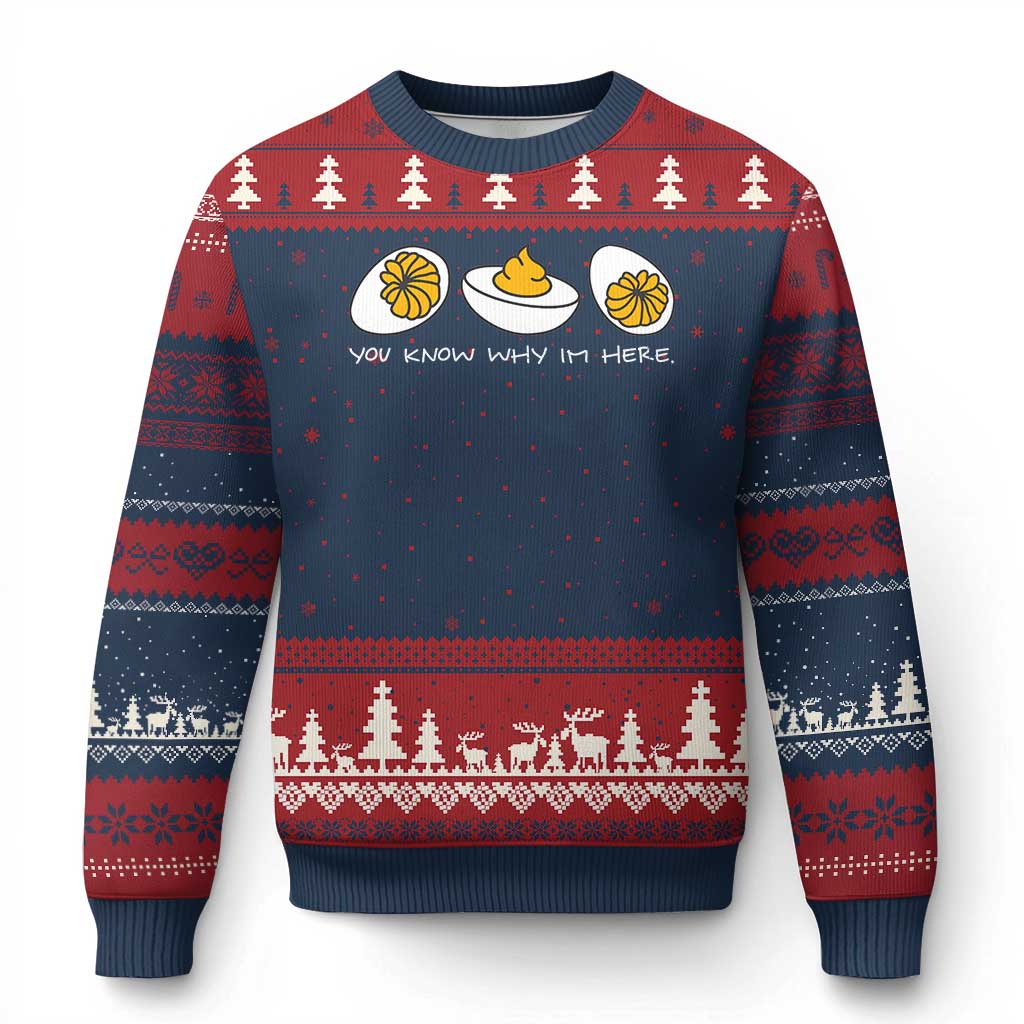 Funny Easter Ugly Christmas Sweater You Know Why Im Here TS10 Navy Red Print Your Wear
