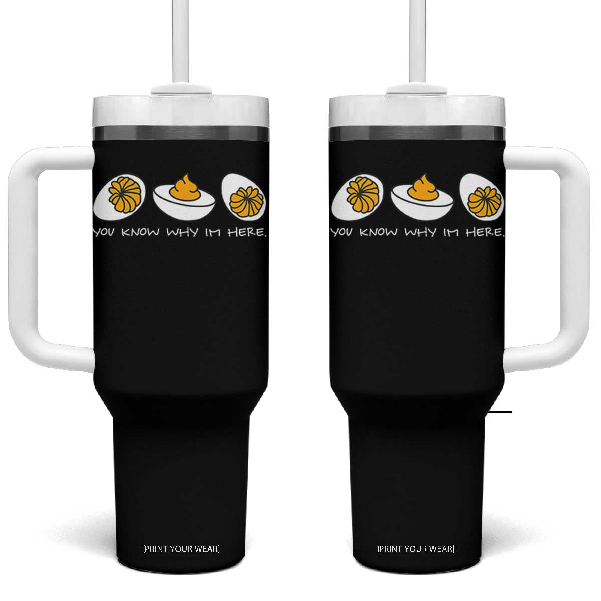 Funny Easter Tumbler With Handle You Know Why Im Here TS10 One Size: 40 oz Black Print Your Wear