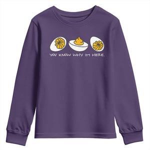 Funny Easter Youth Sweatshirt You Know Why Im Here TS10 Purple Print Your Wear