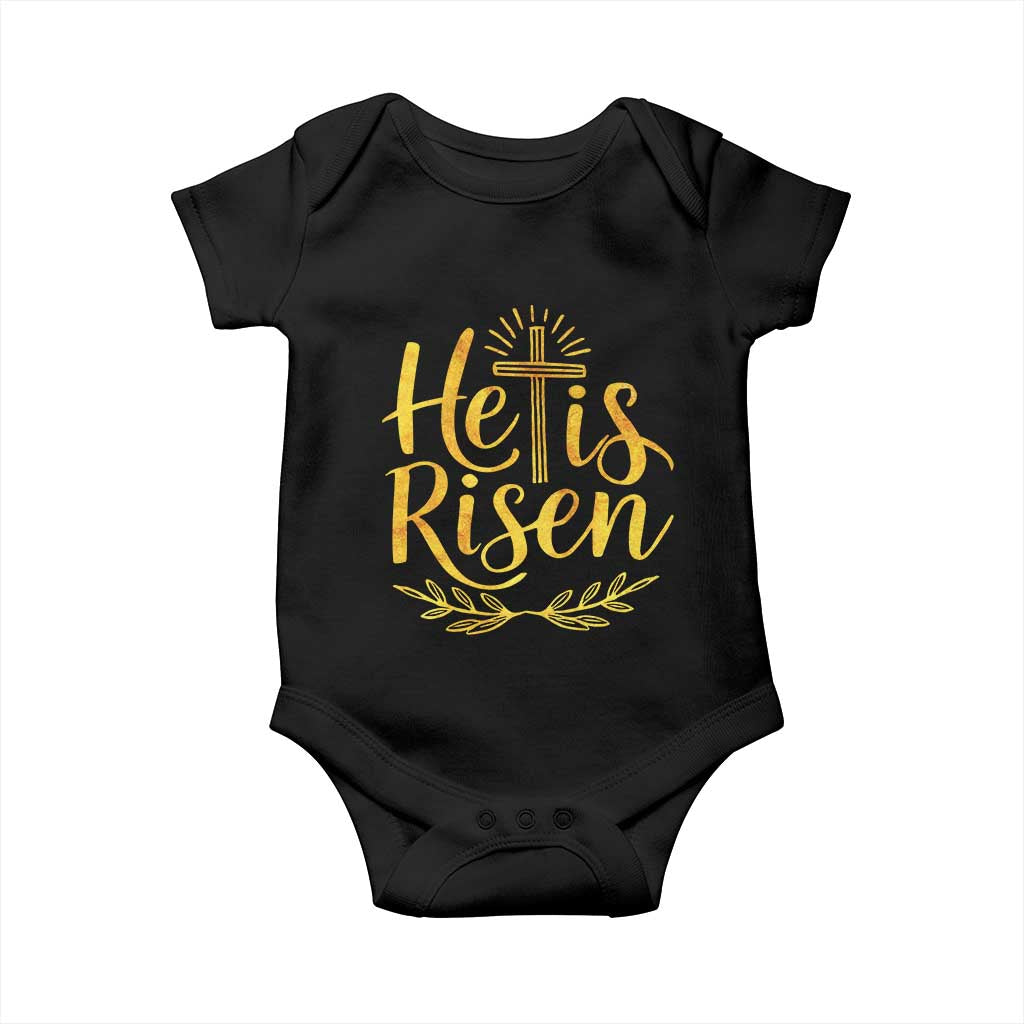He Is Risen Baby Onesie Jesus Easter Religious Christians TS10 Black Print Your Wear