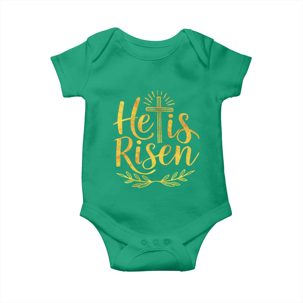 He Is Risen Baby Onesie Jesus Easter Religious Christians TS10 Irish Green Print Your Wear