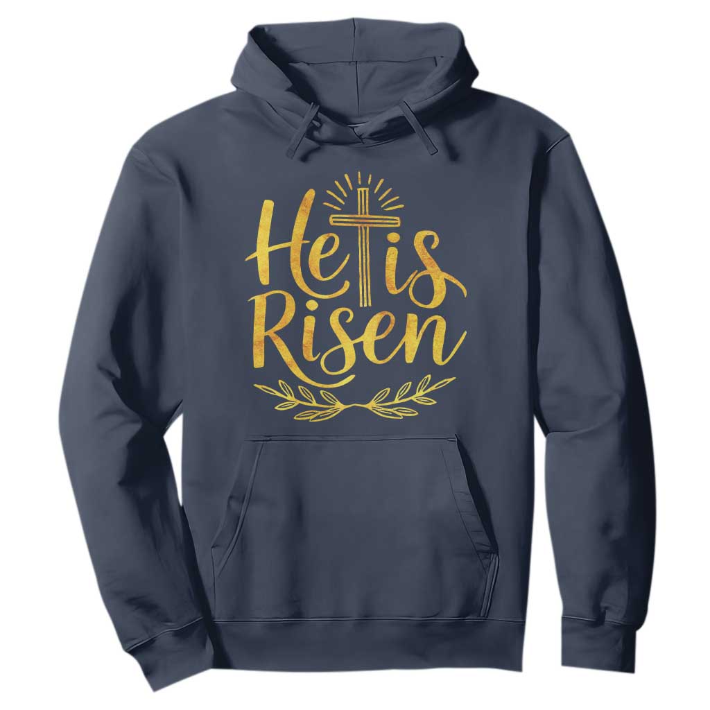 He Is Risen Hoodie Jesus Easter Religious Christians TS10 Navy Print Your Wear