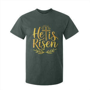 He Is Risen T Shirt For Kid Jesus Easter Religious Christians TS10 Dark Forest Green Print Your Wear