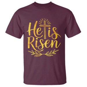 He Is Risen T Shirt Jesus Easter Religious Christians TS10 Maroon Print Your Wear