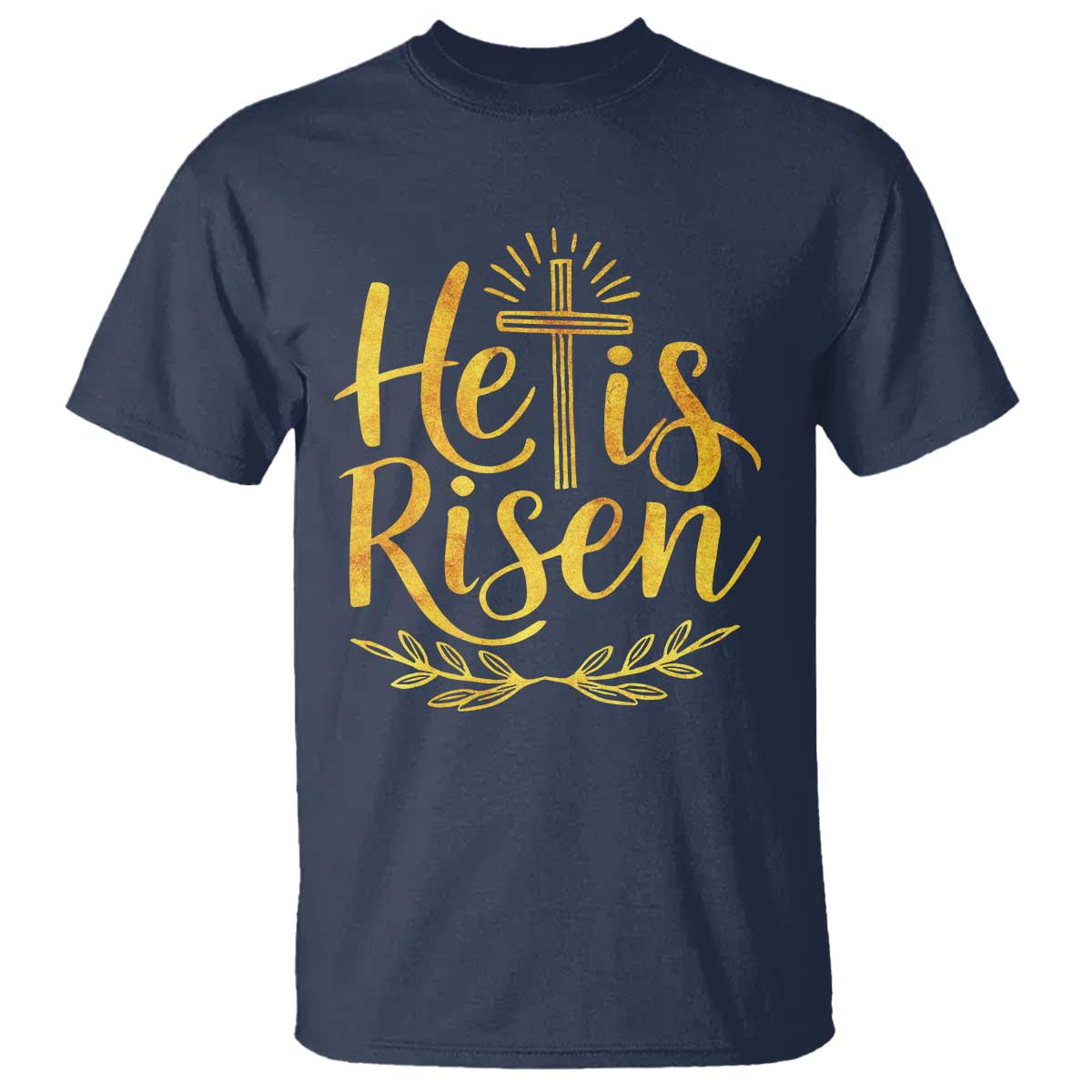 He Is Risen T Shirt Jesus Easter Religious Christians TS10 Navy Print Your Wear