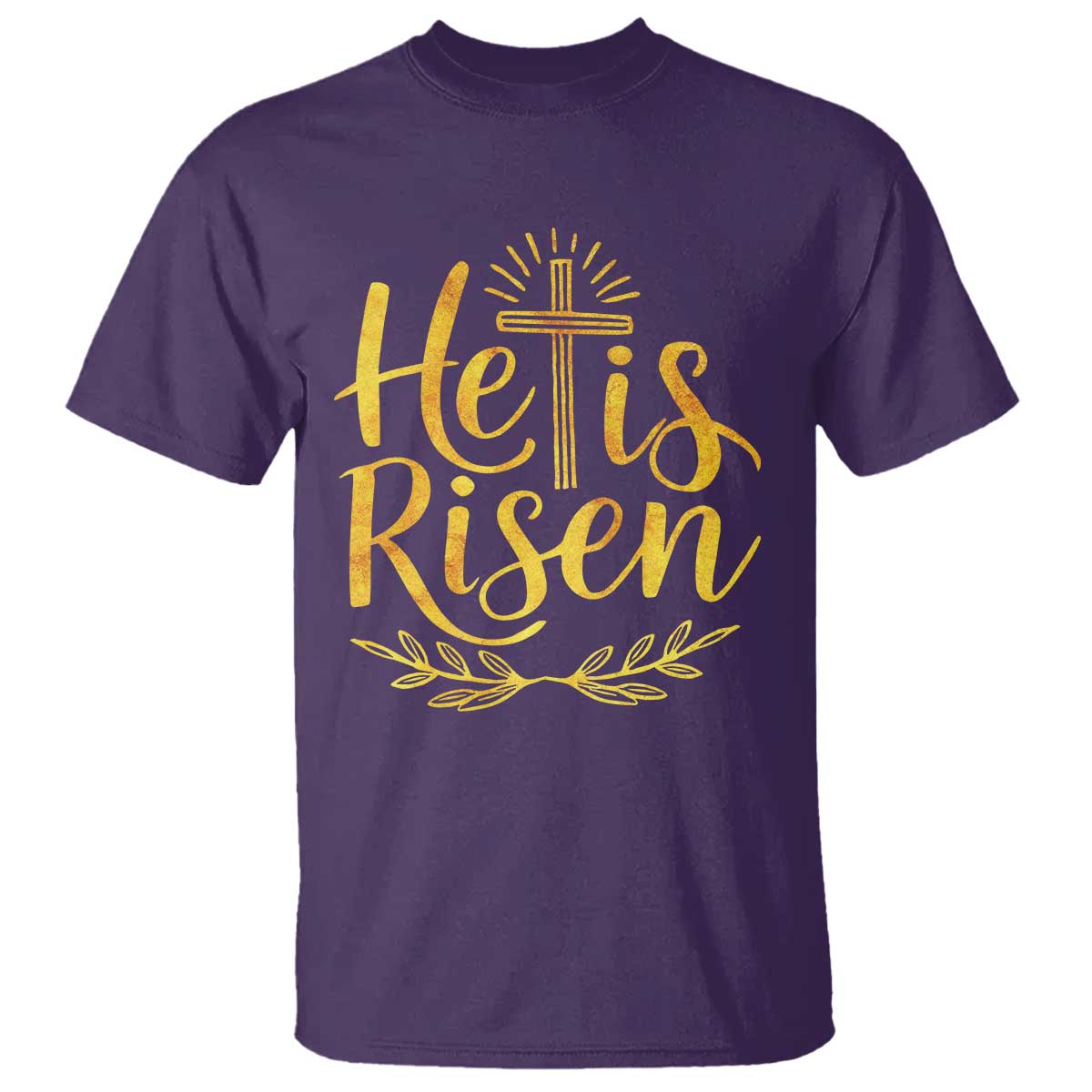 He Is Risen T Shirt Jesus Easter Religious Christians TS10 Purple Print Your Wear