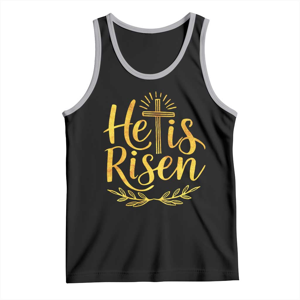 He Is Risen Tank Top Jesus Easter Religious Christians TS10 Black Athletic Heather Print Your Wear