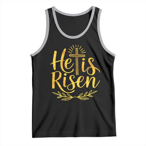He Is Risen Tank Top Jesus Easter Religious Christians TS10 Black Athletic Heather Print Your Wear