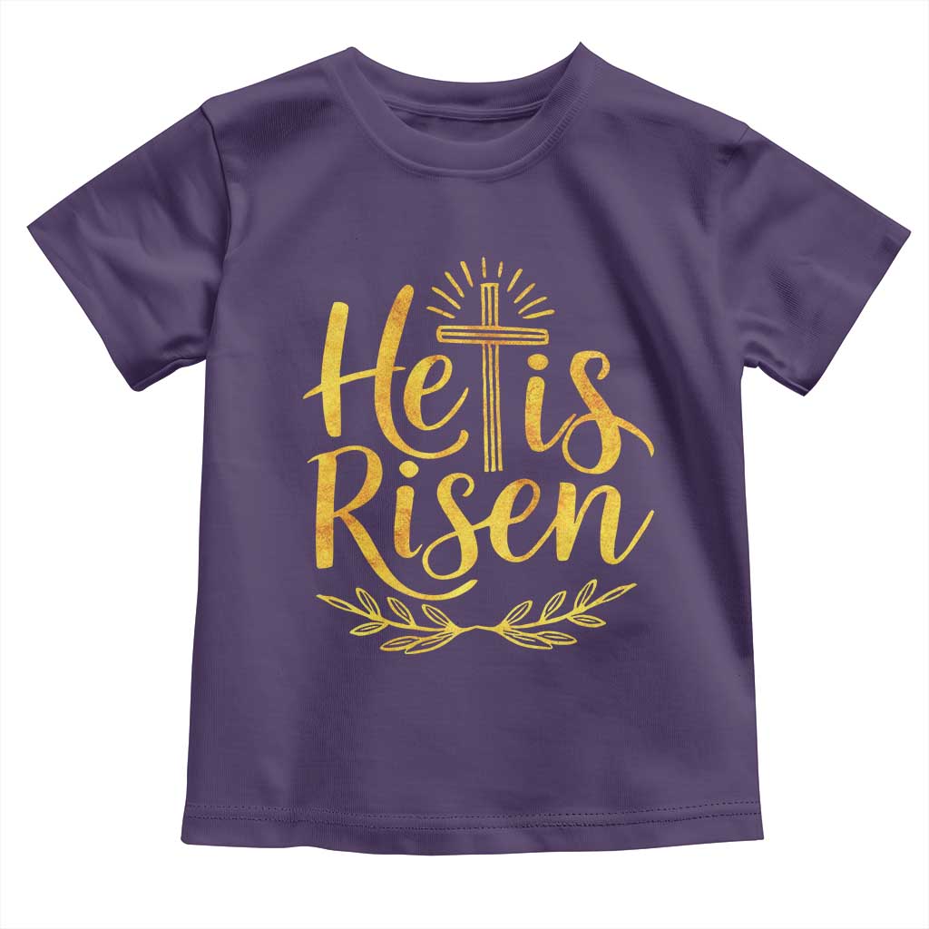 He Is Risen Toddler T Shirt Jesus Easter Religious Christians TS10 Purple Print Your Wear