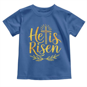 He Is Risen Toddler T Shirt Jesus Easter Religious Christians TS10 Royal Blue Print Your Wear