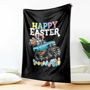 Boys Happy Easter Bunny Monster Truck Throw Blanket Eggs Cool Rabbit Car Lovers Toddler TS10 Print Your Wear